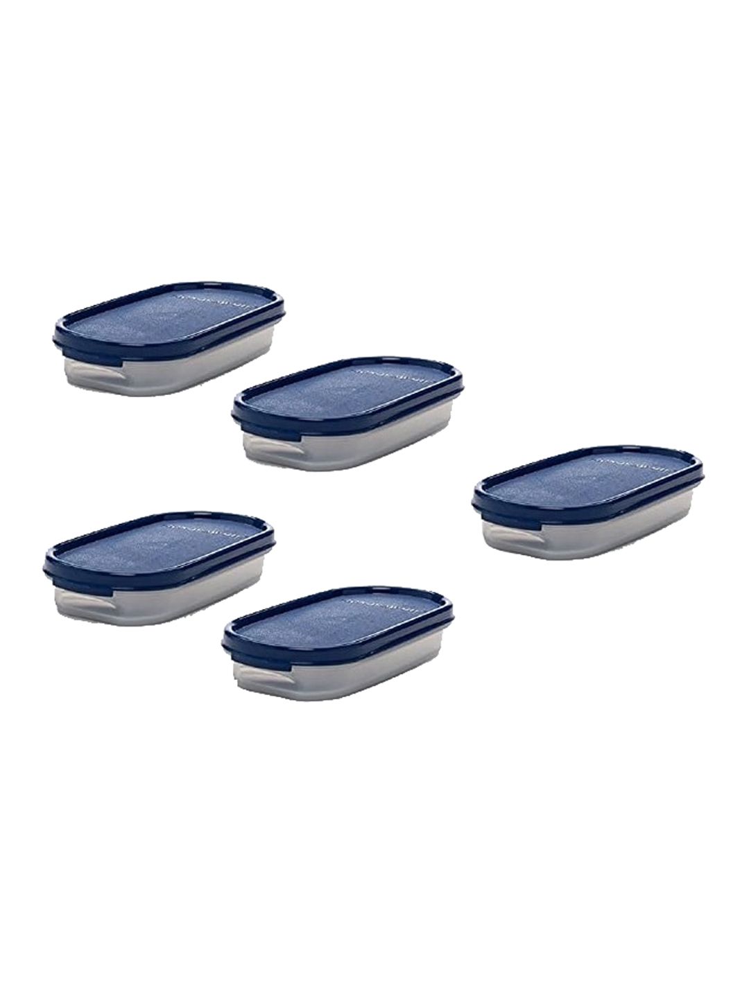 SignoraWare Set of 5 Blue & Transparent Solid Oval Food Containers Price in India