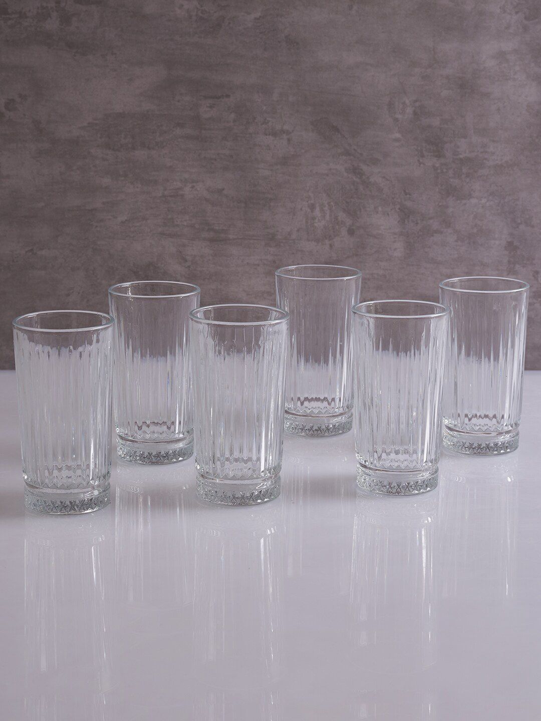 HomeTown Set of 7 Transparent Dubai Water Glass Price in India