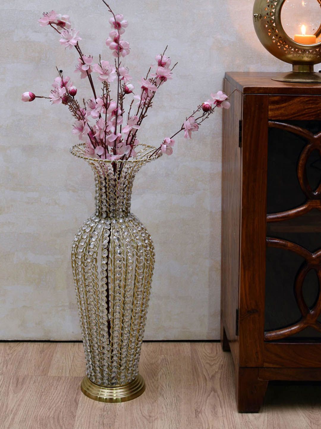 Athome by Nilkamal Gold-Toned Embellished Vase Price in India