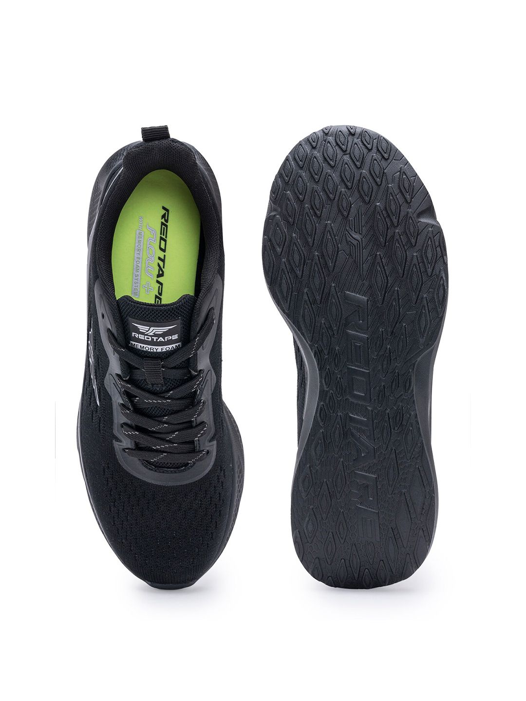 Buy Red Tape Men Black Textile Walking Sports Shoes - Sports Shoes