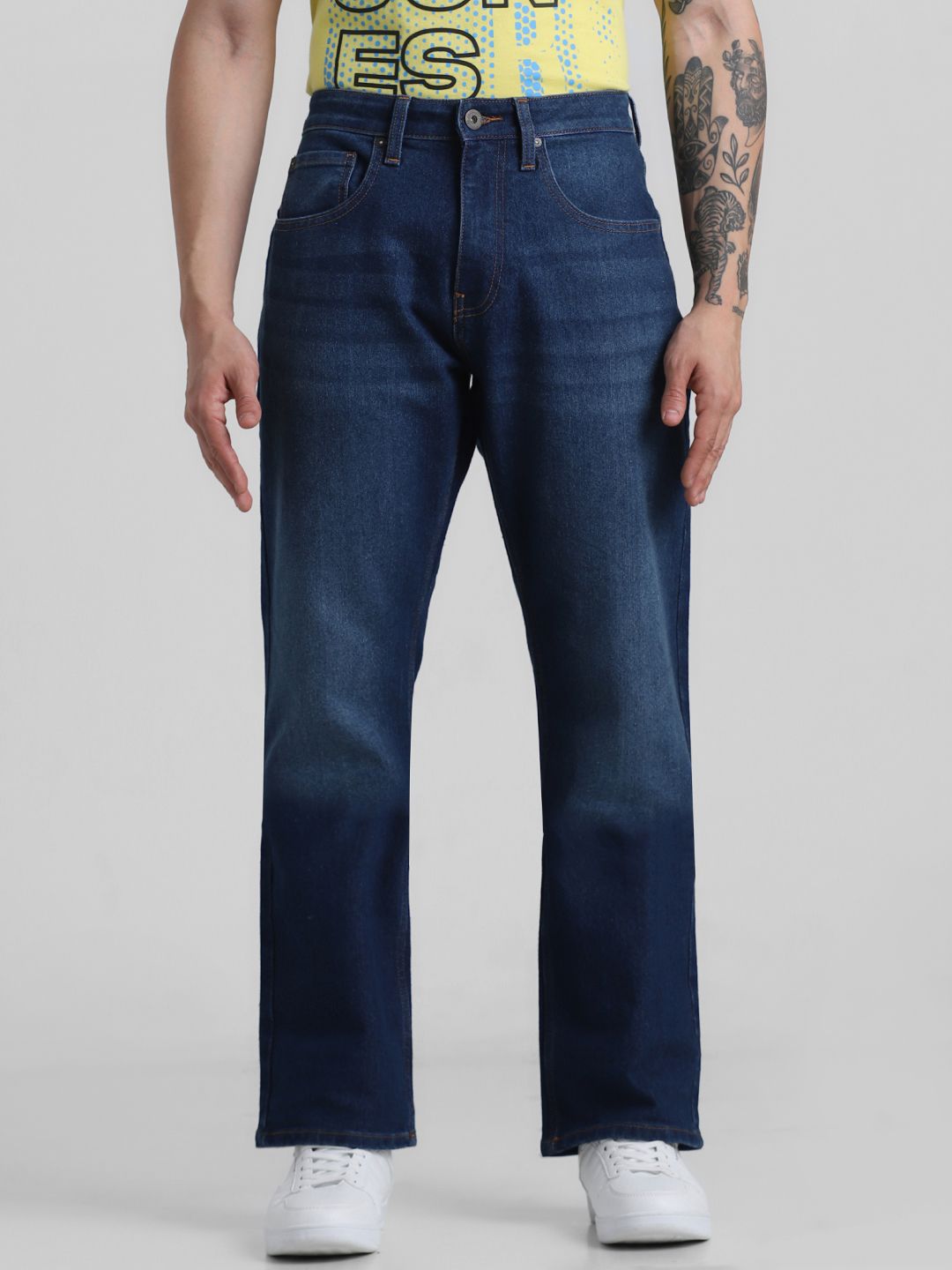 Blue Bootcut Low-Rise Light Fade Jeans