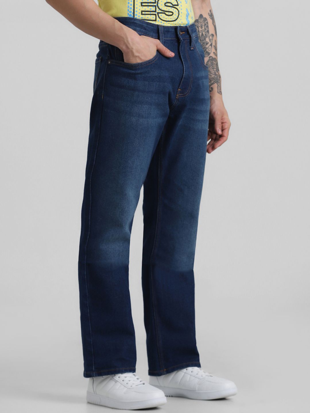 Blue Bootcut Low-Rise Light Fade Jeans