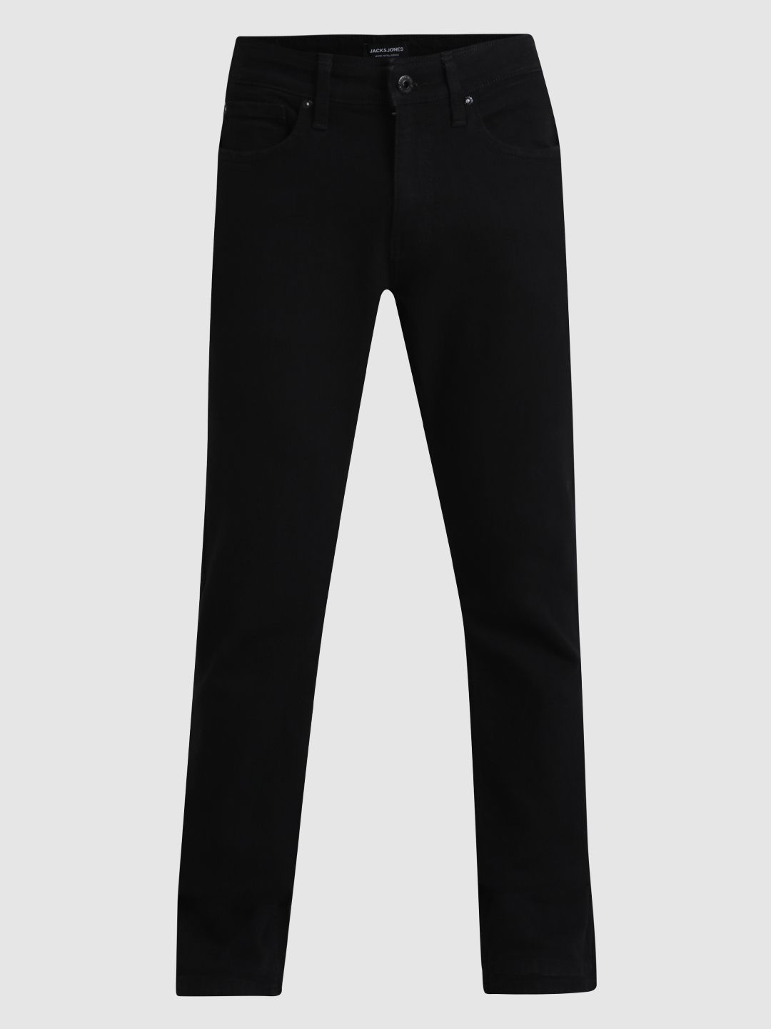 Black Regular Fit Solid Low-Rise Jeans