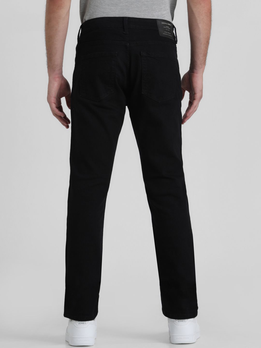 Black Regular Fit Solid Low-Rise Jeans