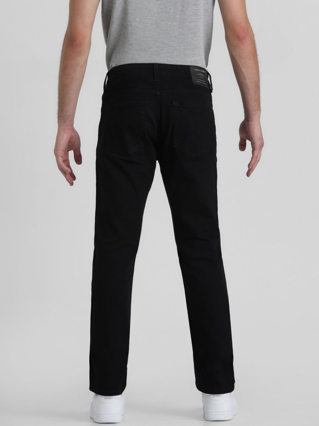 Black Regular Fit Solid Low-Rise Jeans