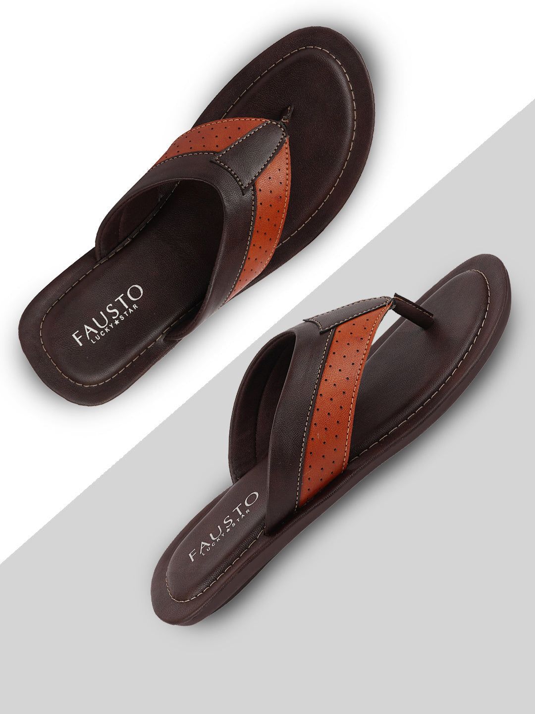 FAUSTO Men Brown Room Slippers