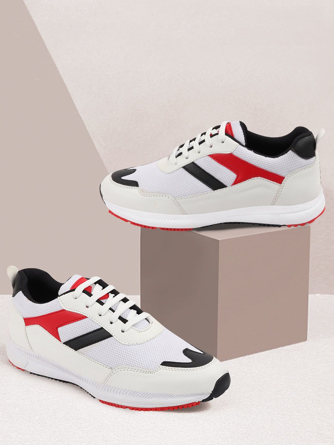 FAUSTO Men White Running Non-Marking Shoes