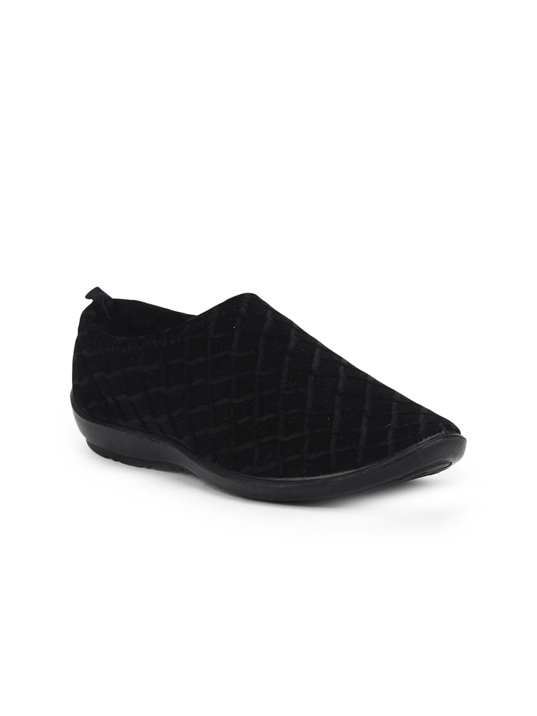 Liberty Women Black Woven Design Slip-On Sneakers Price in India