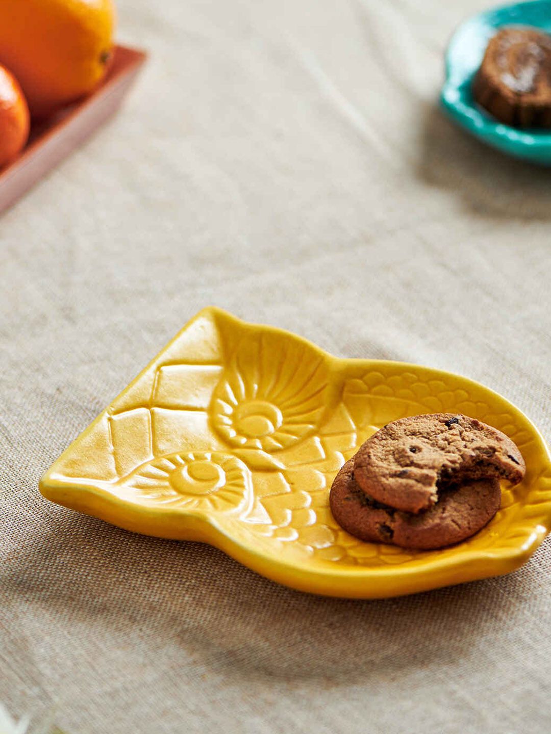 Chumbak Yellow Textured Owl-Shaped Trays Price in India