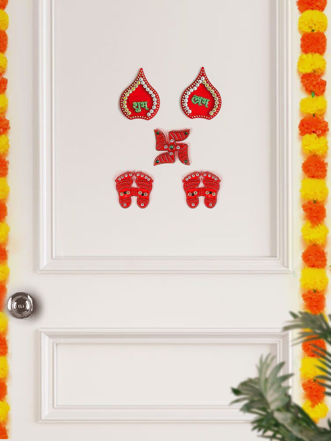 TIED RIBBONS Red & Green Religious Wall Stickers Price in India