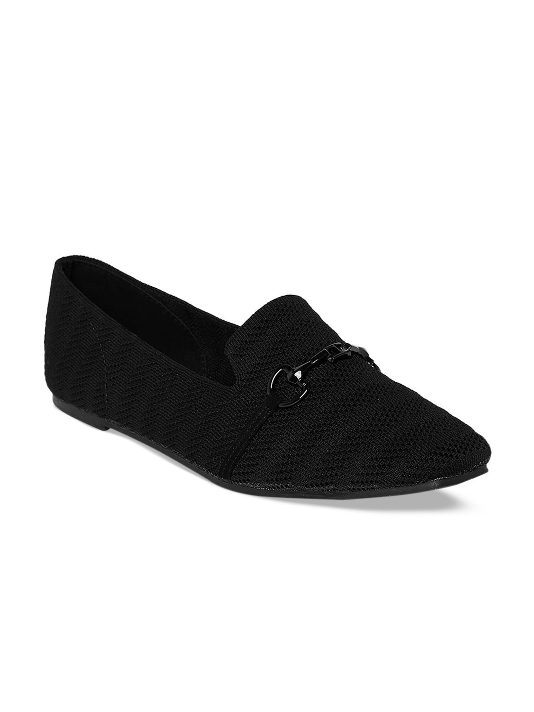 Forever Glam by Pantaloons Women Black Textured Loafers Price in India