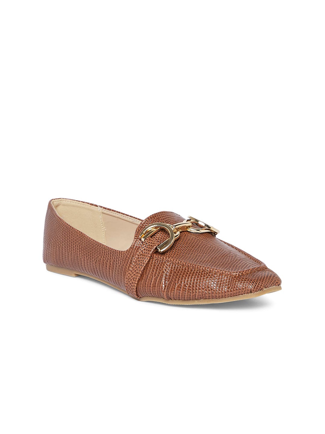 Forever Glam by Pantaloons Women Brown Textured Loafers Price in India