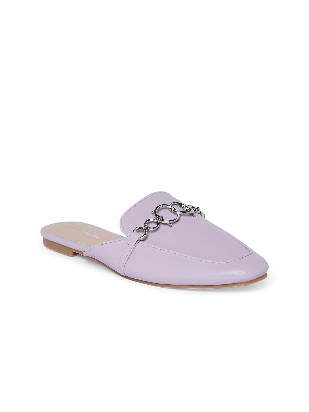 Forever Glam by Pantaloons Women Purple PU Embellished  Mules Price in India