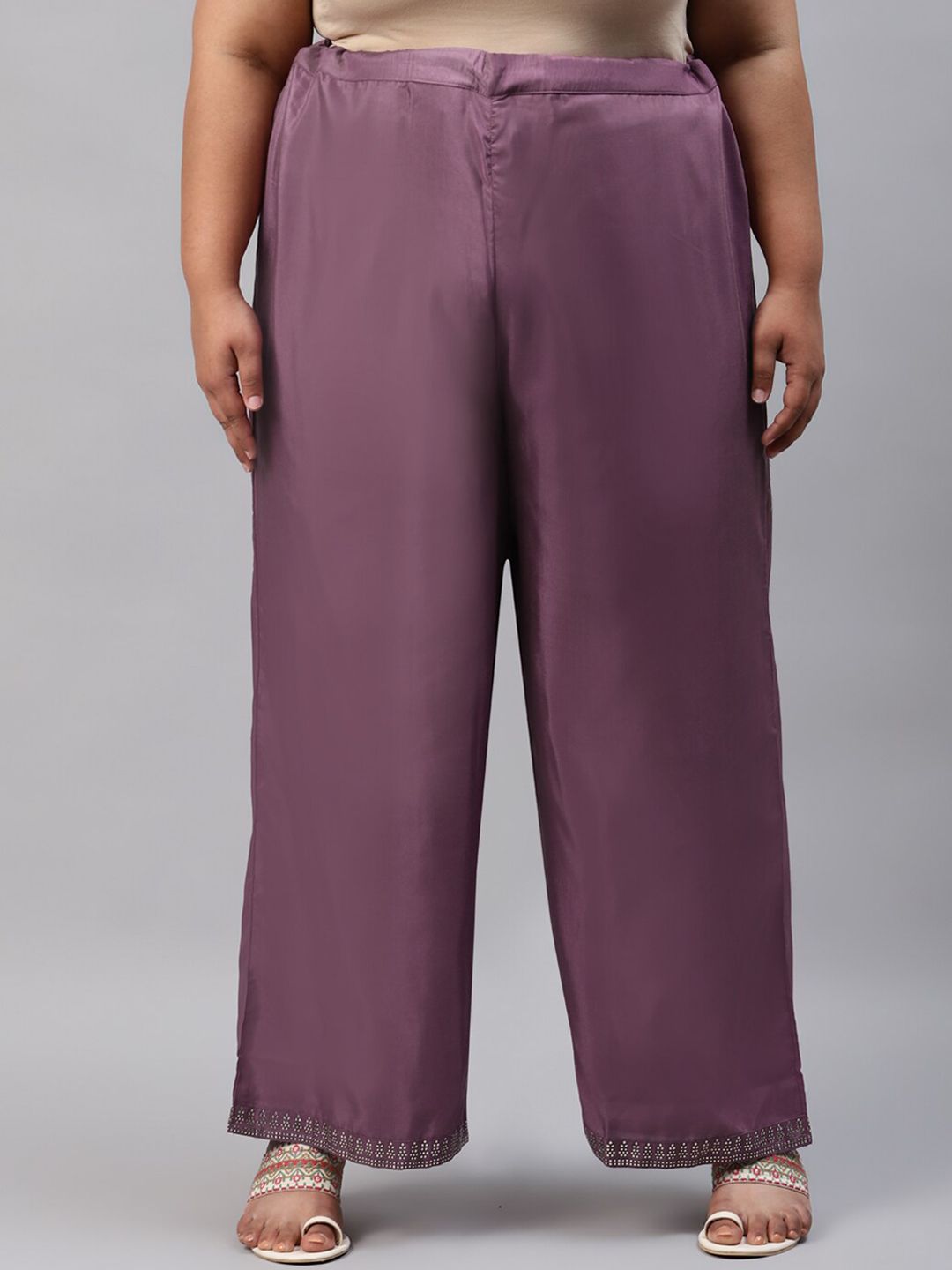 W Women Plus Size Pink aw-22 Trousers Price in India