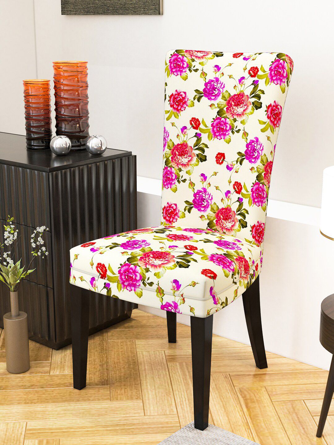Nendle Set Of 6 Printed Chair Covers Price in India