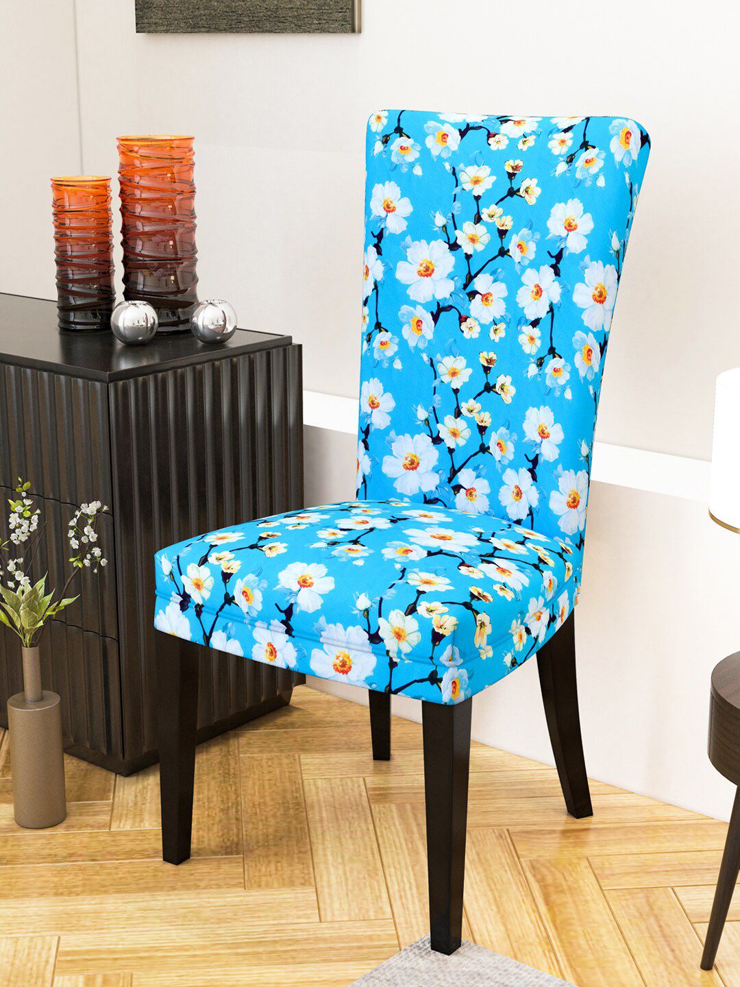 Nendle Set Of 4 Printed Chair Covers Price in India