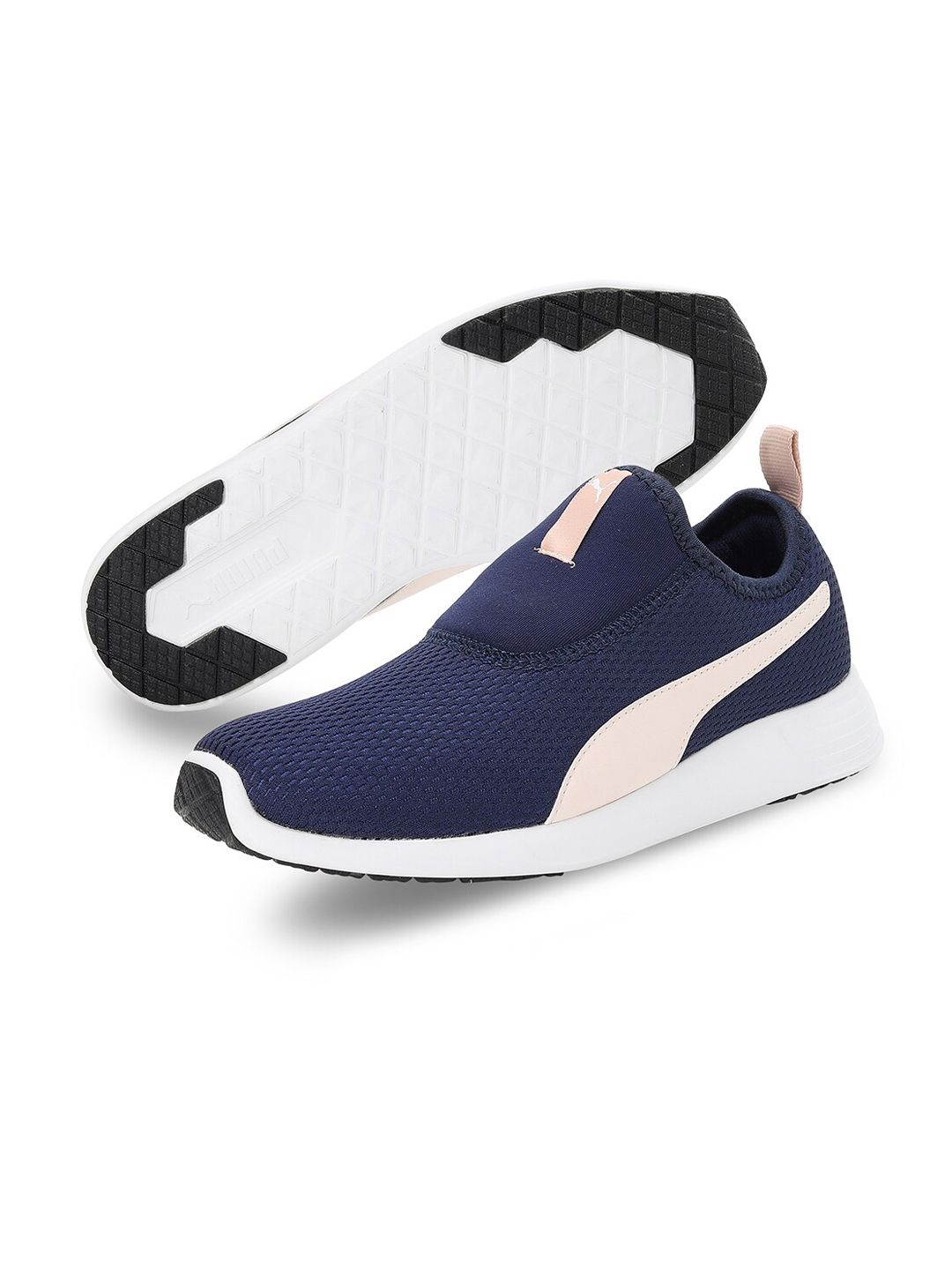 Puma Women Navy Blue Woven Design Slip-On Sneakers Price in India