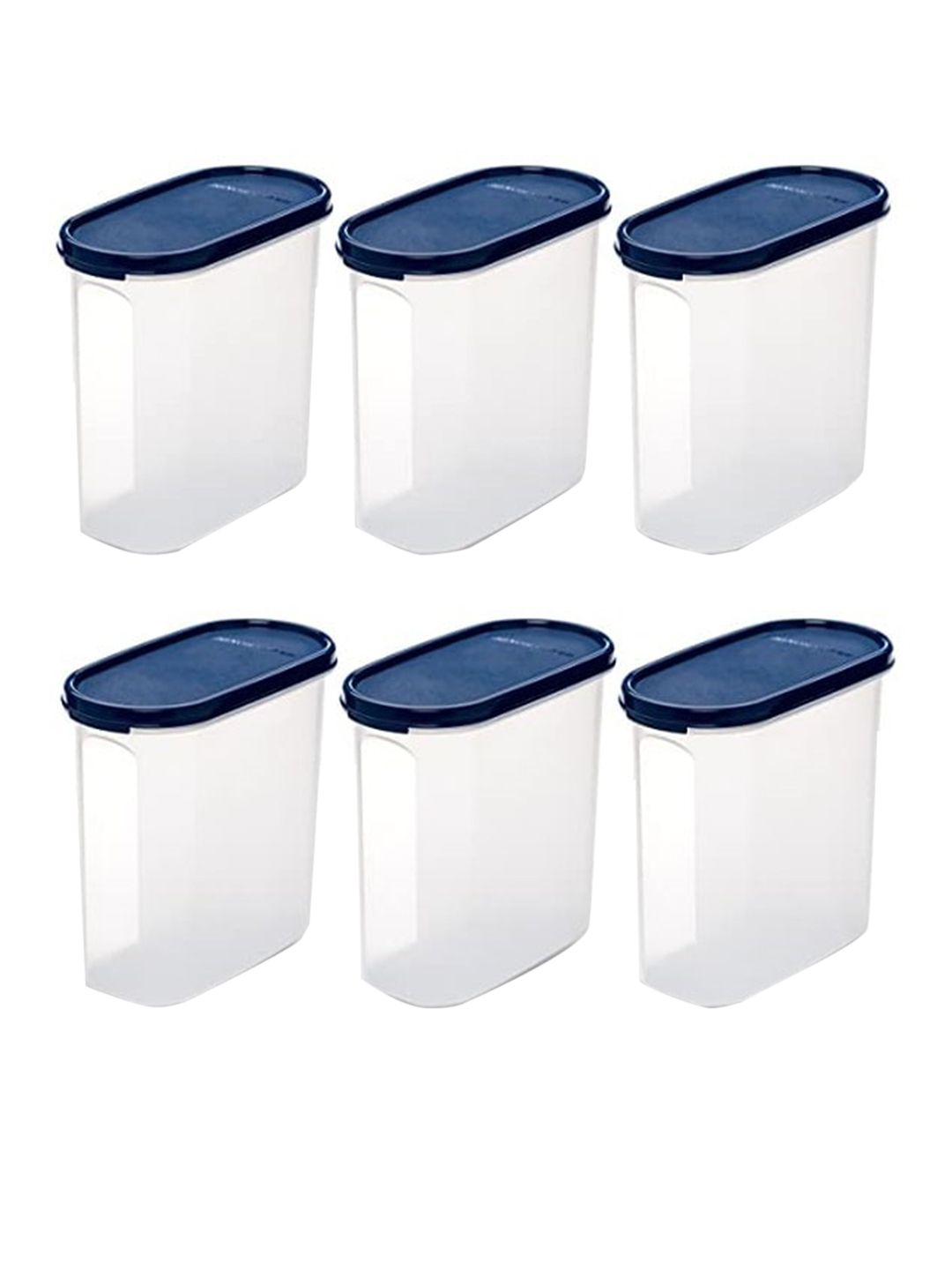 SignoraWare Set of 6 Blue & Transparent Plastic Kitchen Storage Container Price in India
