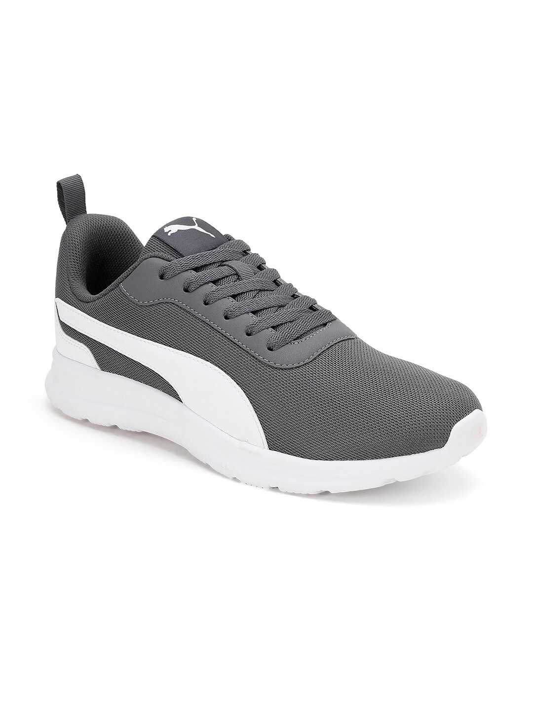 Puma Men Grey Leather Plush Comfort Running Sports Shoes