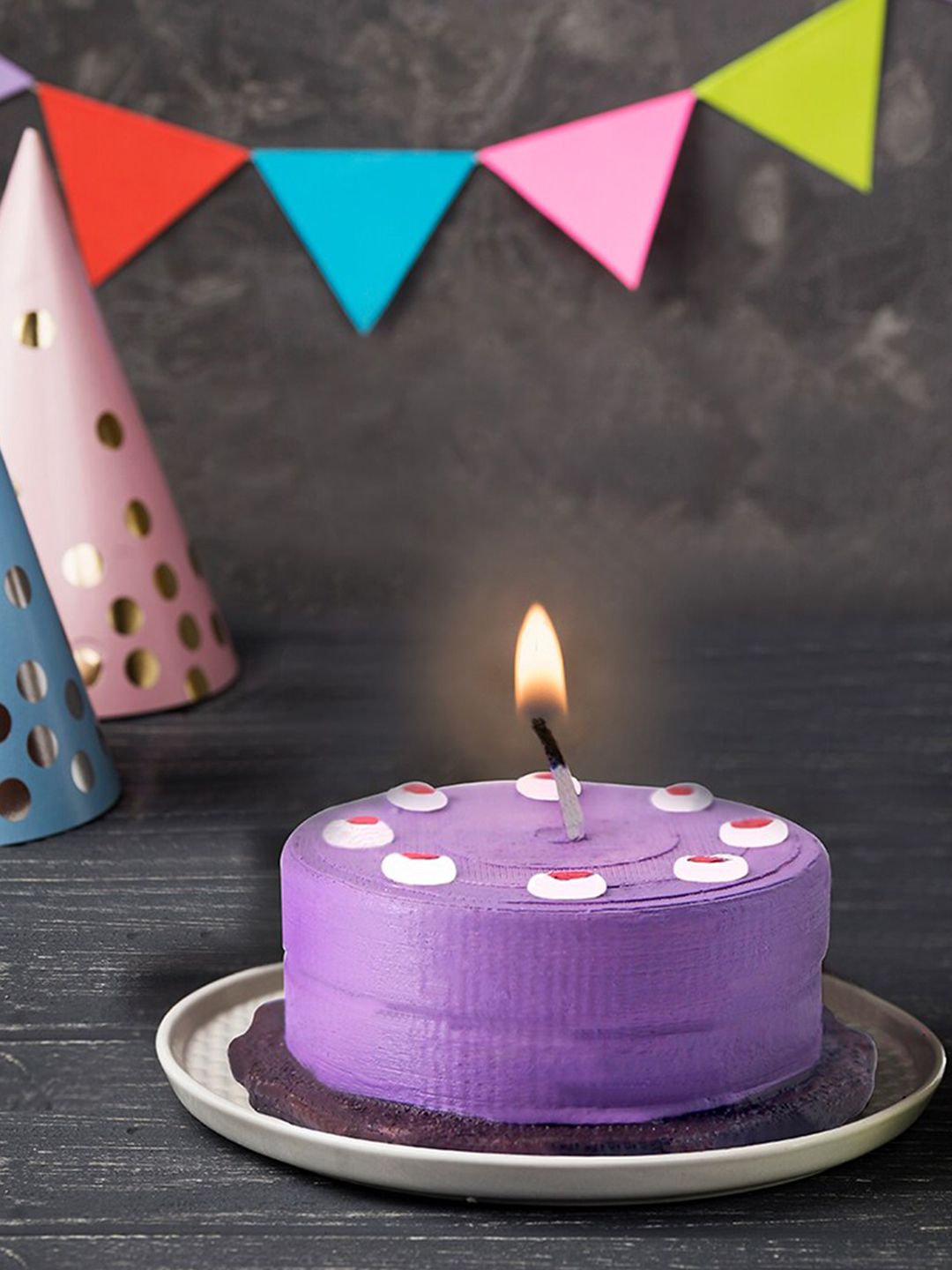 HOUSE OF EDI Purple Decorative Cake Candle Price in India