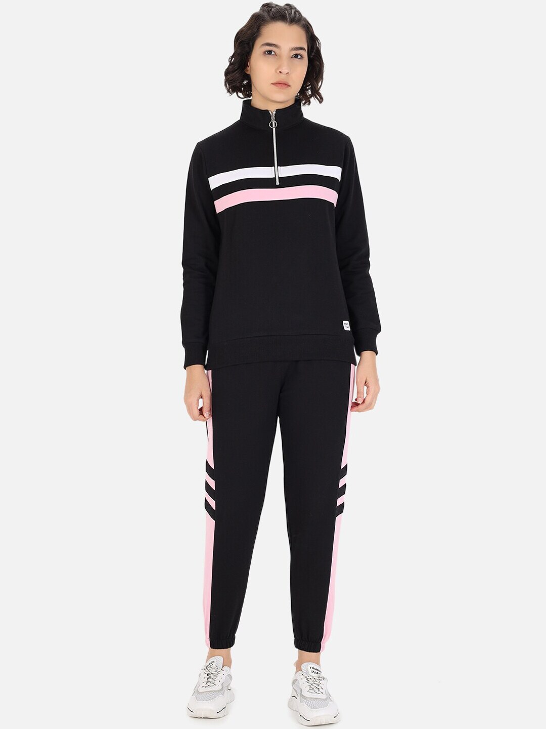 GRIFFEL Women Black Solid Tracksuit Price in India