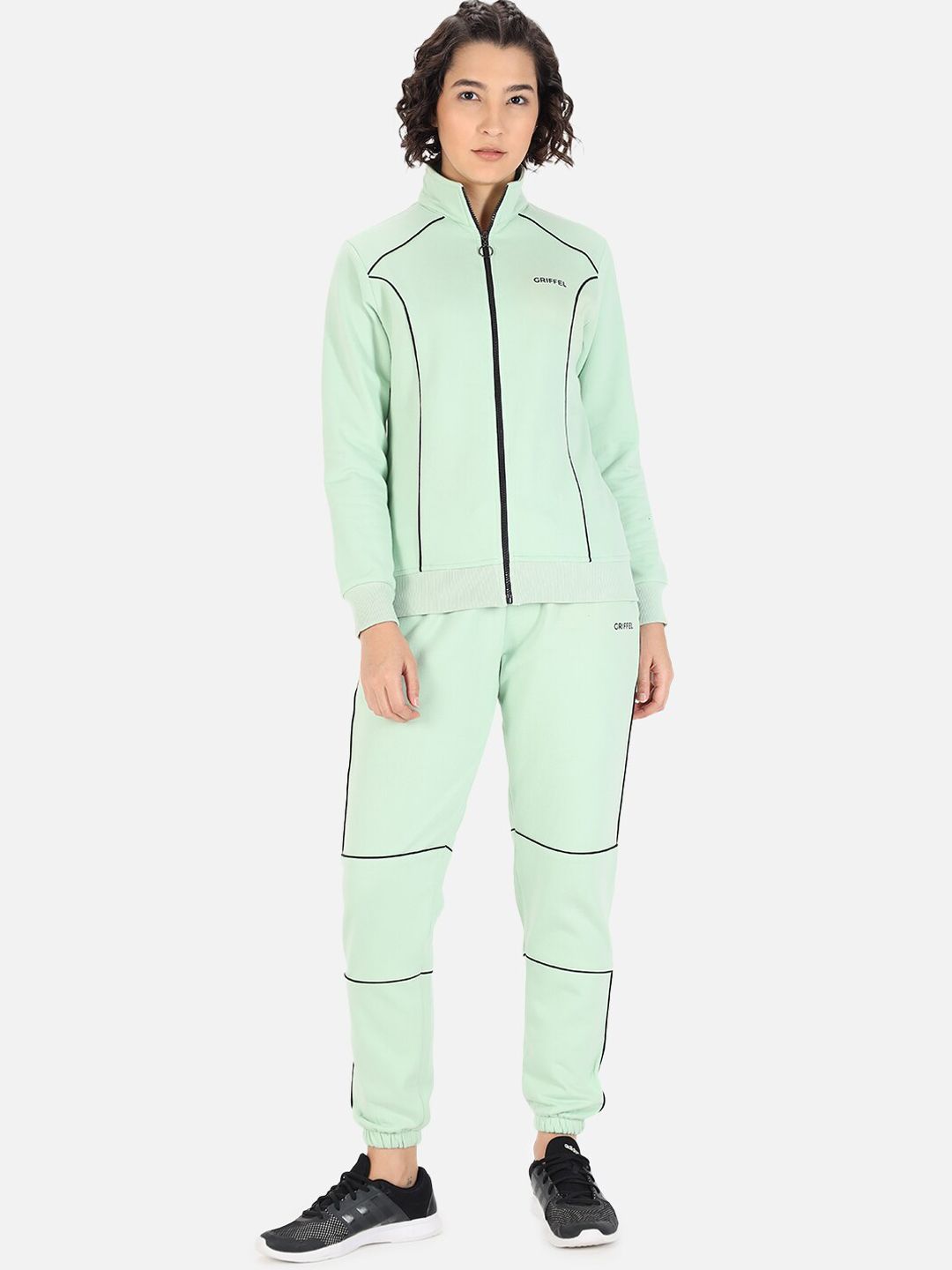 GRIFFEL Women Sea Green Solid Tracksuit Price in India