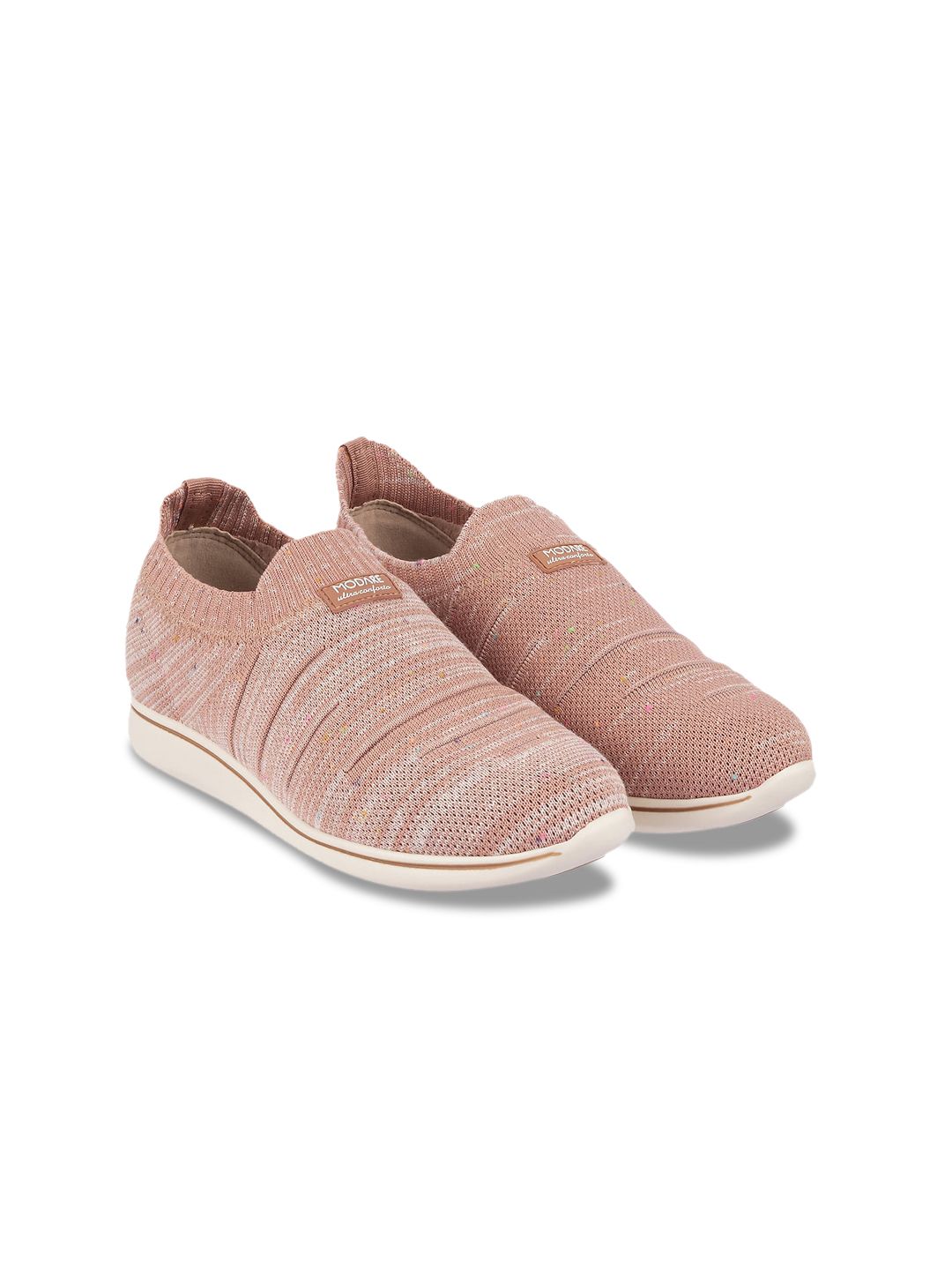 MODARE Women Nude-Coloured Textured Slip-On Sneakers Price in India