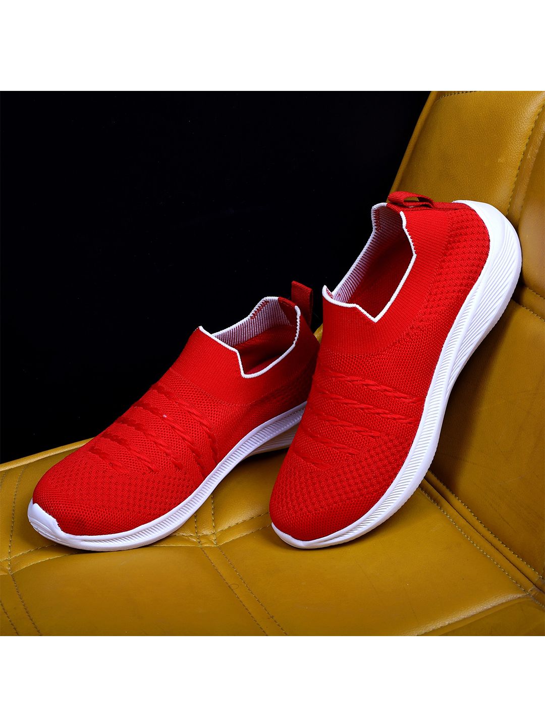 TPENT Women Red Mesh Running Non-Marking Shoes Price in India
