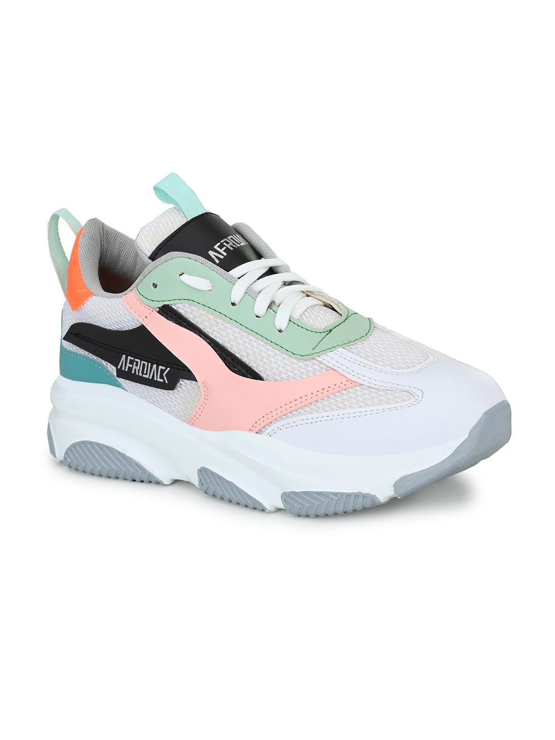 AfroJack Women Pink Colourblocked Sneakers Price in India