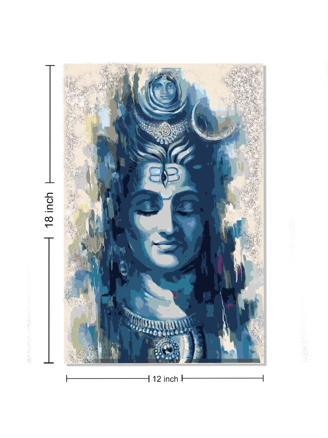 Buy RANGOLI Blue Lord Shiva Canvas Painting Wall Art - Wall Art