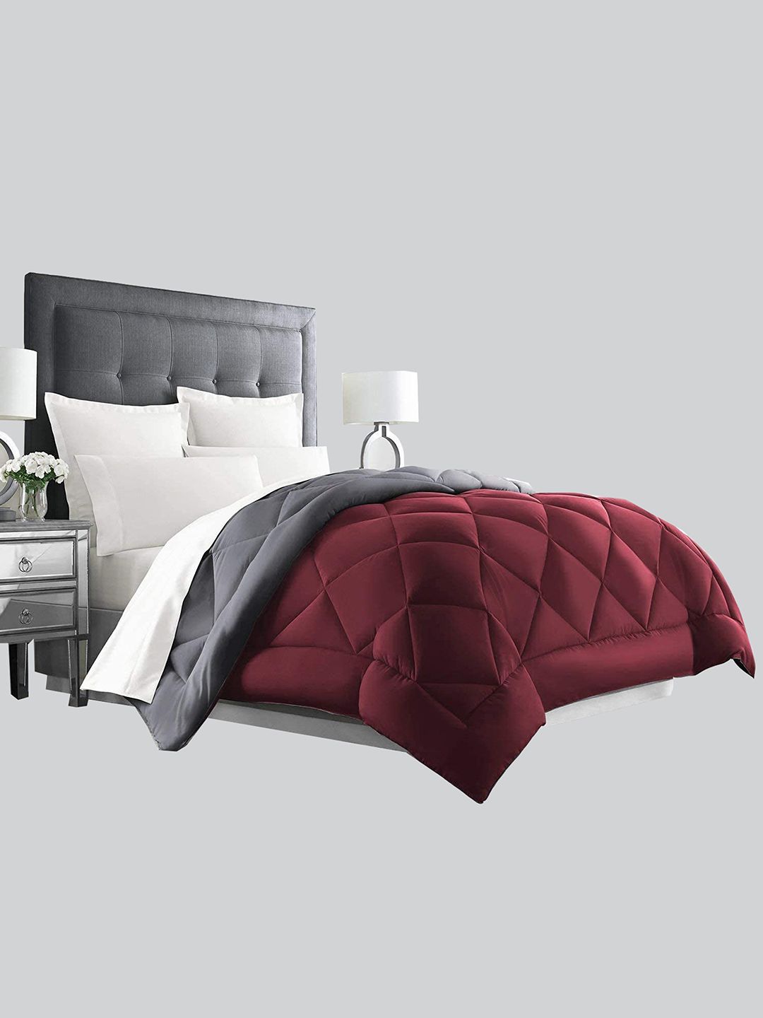 RAASO Grey & Red Microfiber AC Room Single Bed Blanket Price in India
