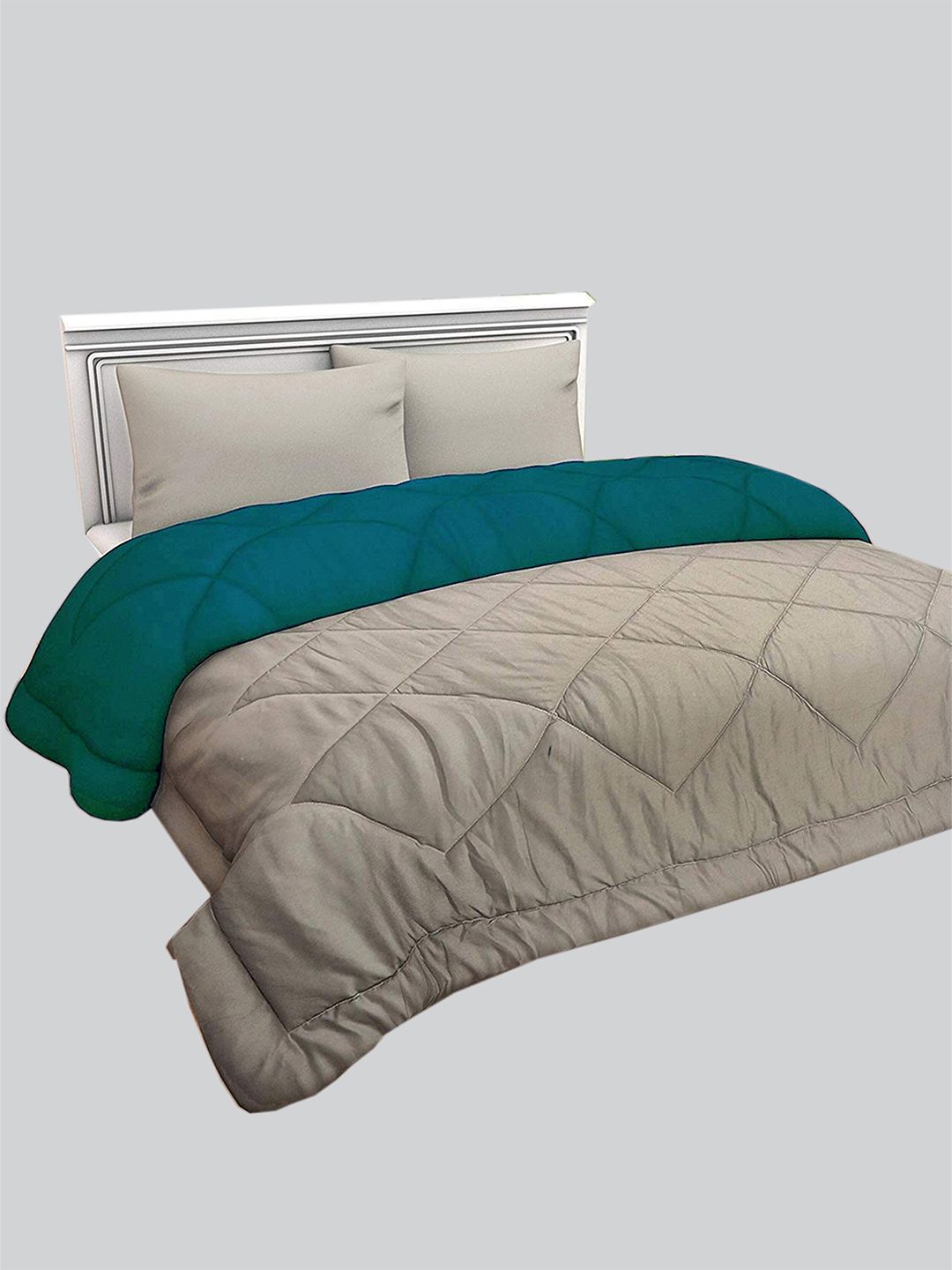RAASO Teal & Grey Microfiber AC Room Double Bed Blanket Price in India