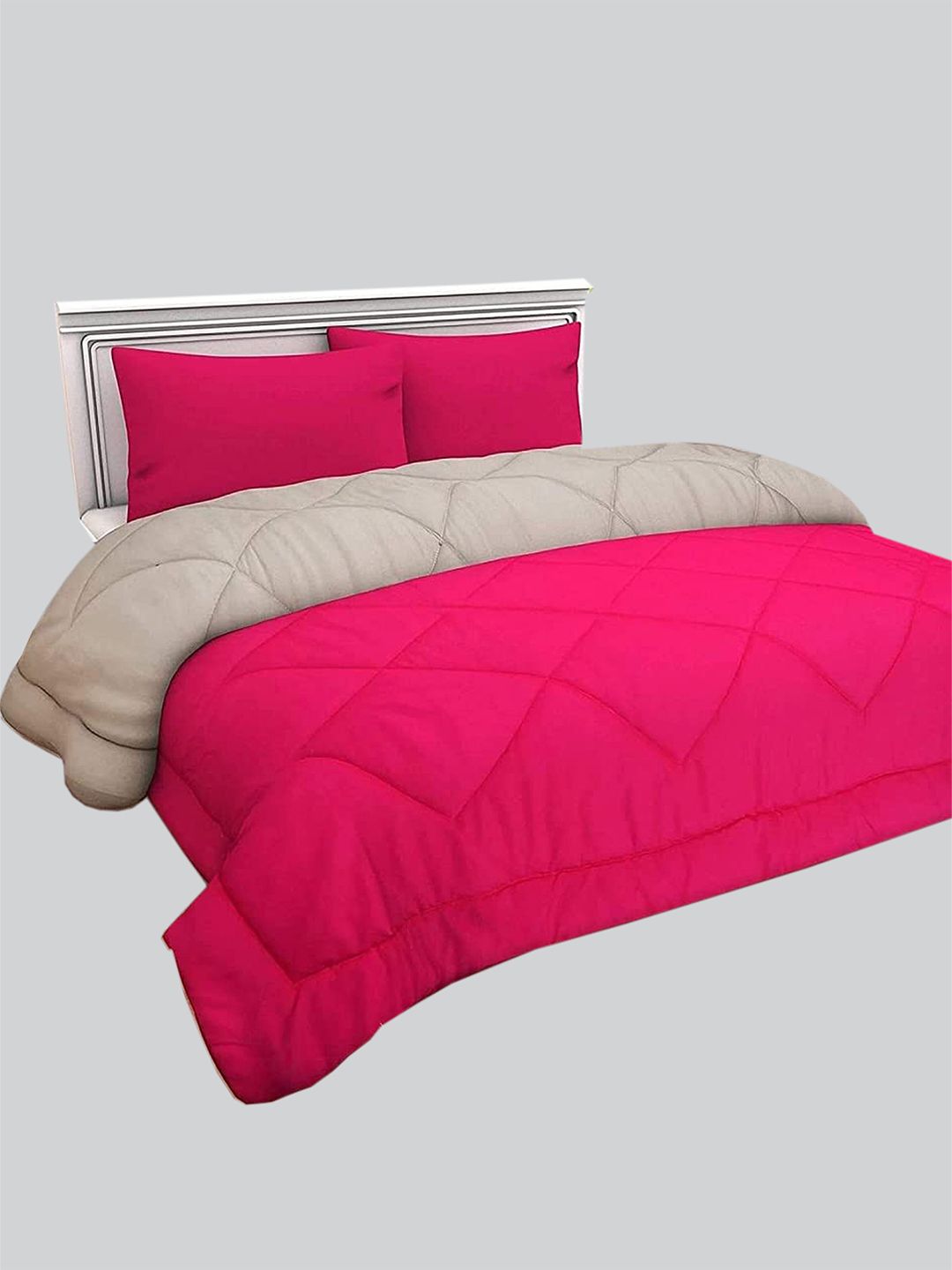 RAASO Pink & Grey Microfiber AC Room Single Bed Blanket Price in India