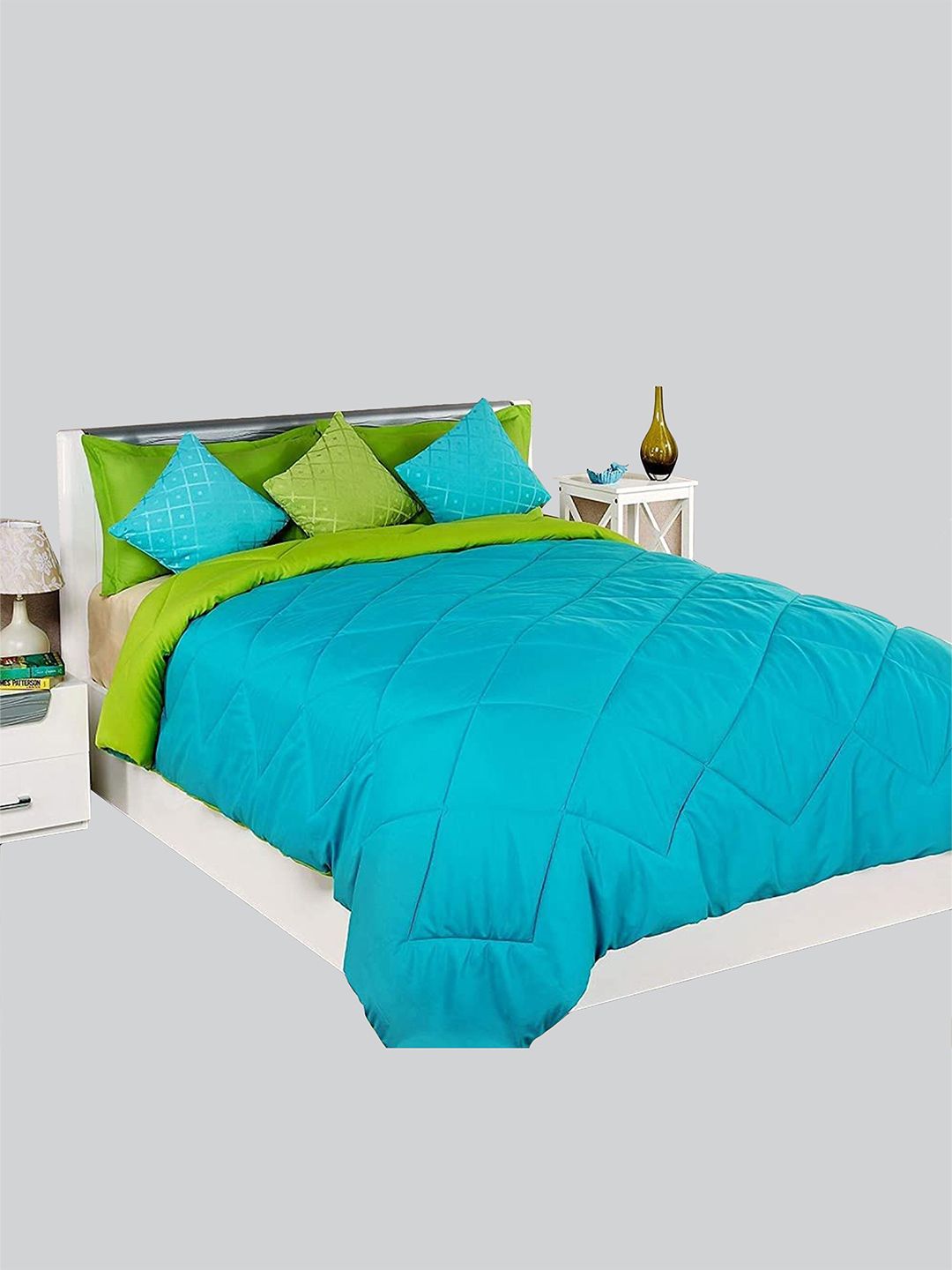 RAASO Blue & Green Microfiber AC Room Double Bed Blanket Price in India