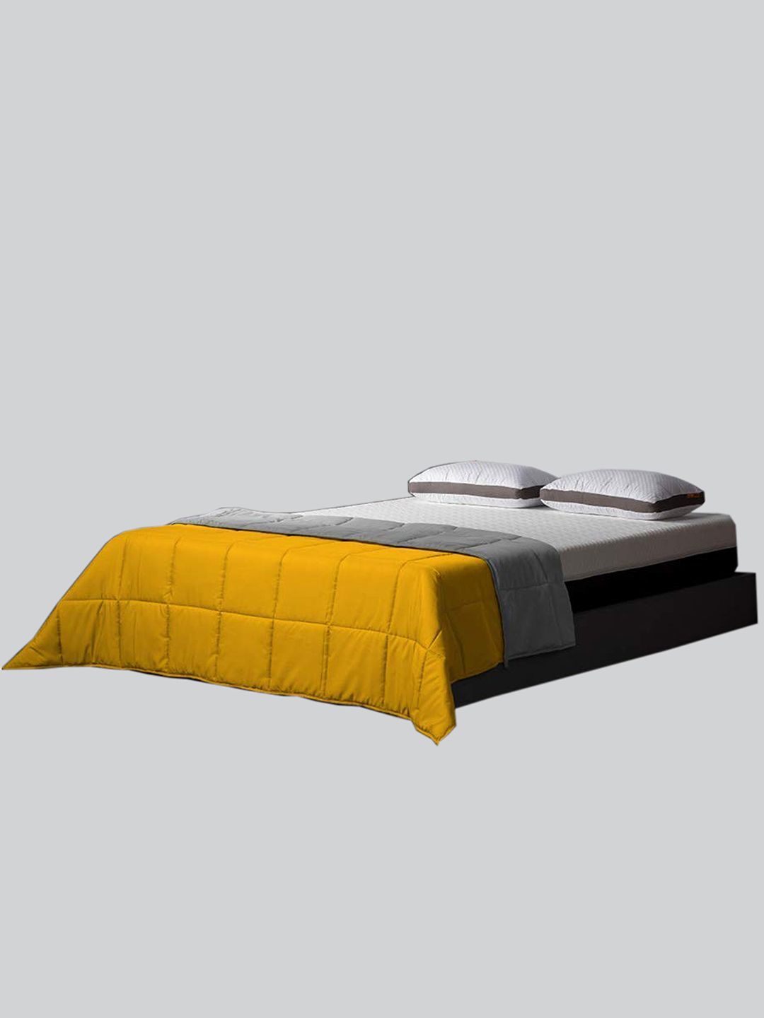 RAASO Mustard & Grey Microfiber AC Room Double Bed Blanket Price in India