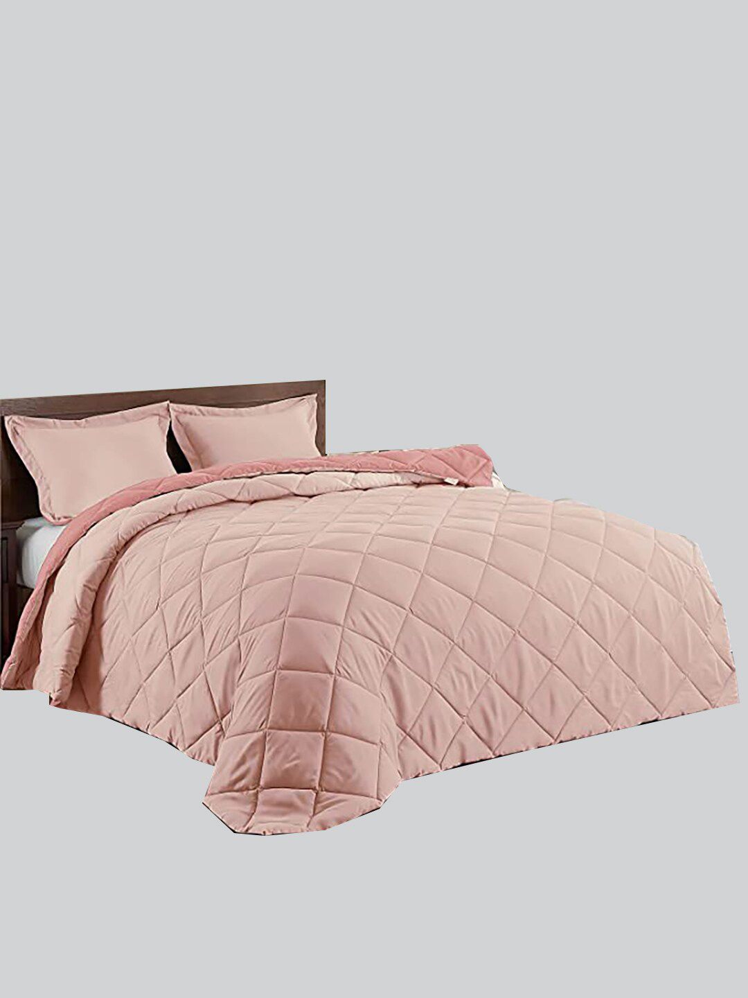 RAASO Pink & Peach-Coloured Microfiber AC Room Double Bed Blanket Price in India
