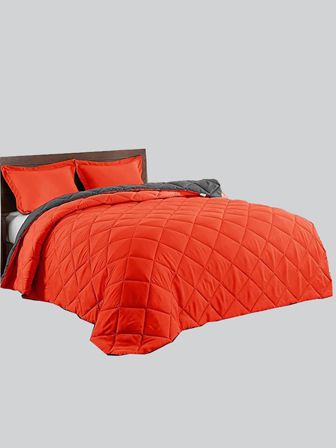 RAASO Orange & Grey Microfiber AC Room Double Bed Blanket Price in India