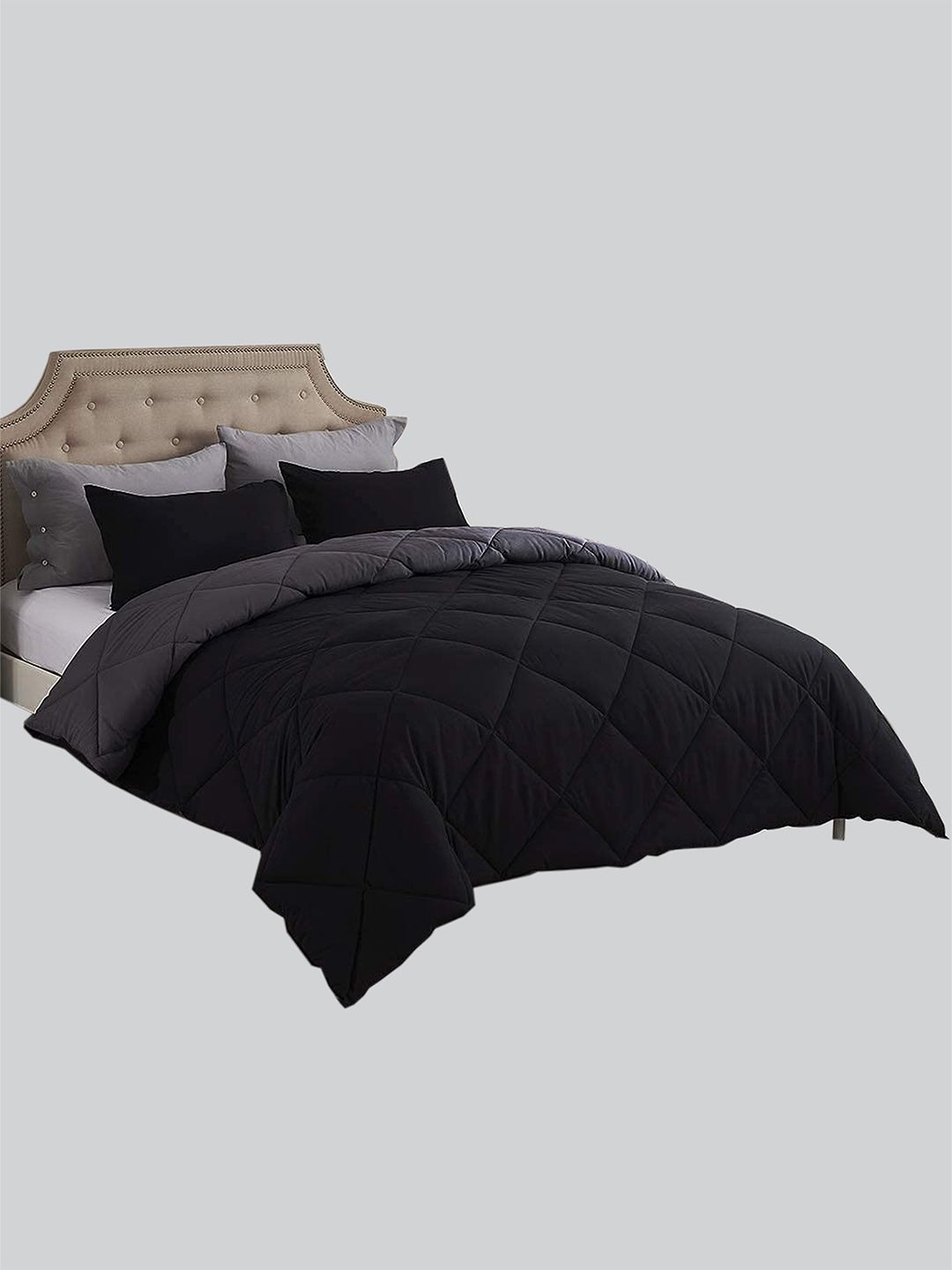 RAASO Black & Grey 200 GSM Microfiber AC Room Double Bed Blanket Price in India