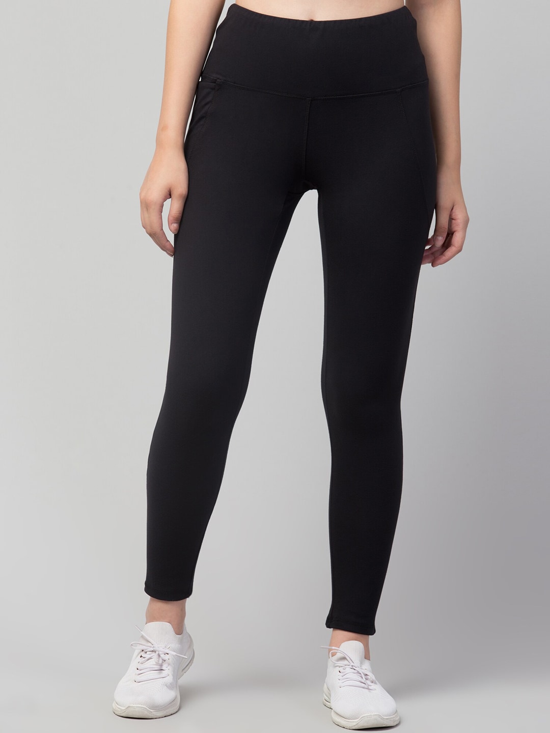 Apraa & Parma Women Black Solid Dry-Fit Running Tights Price in India