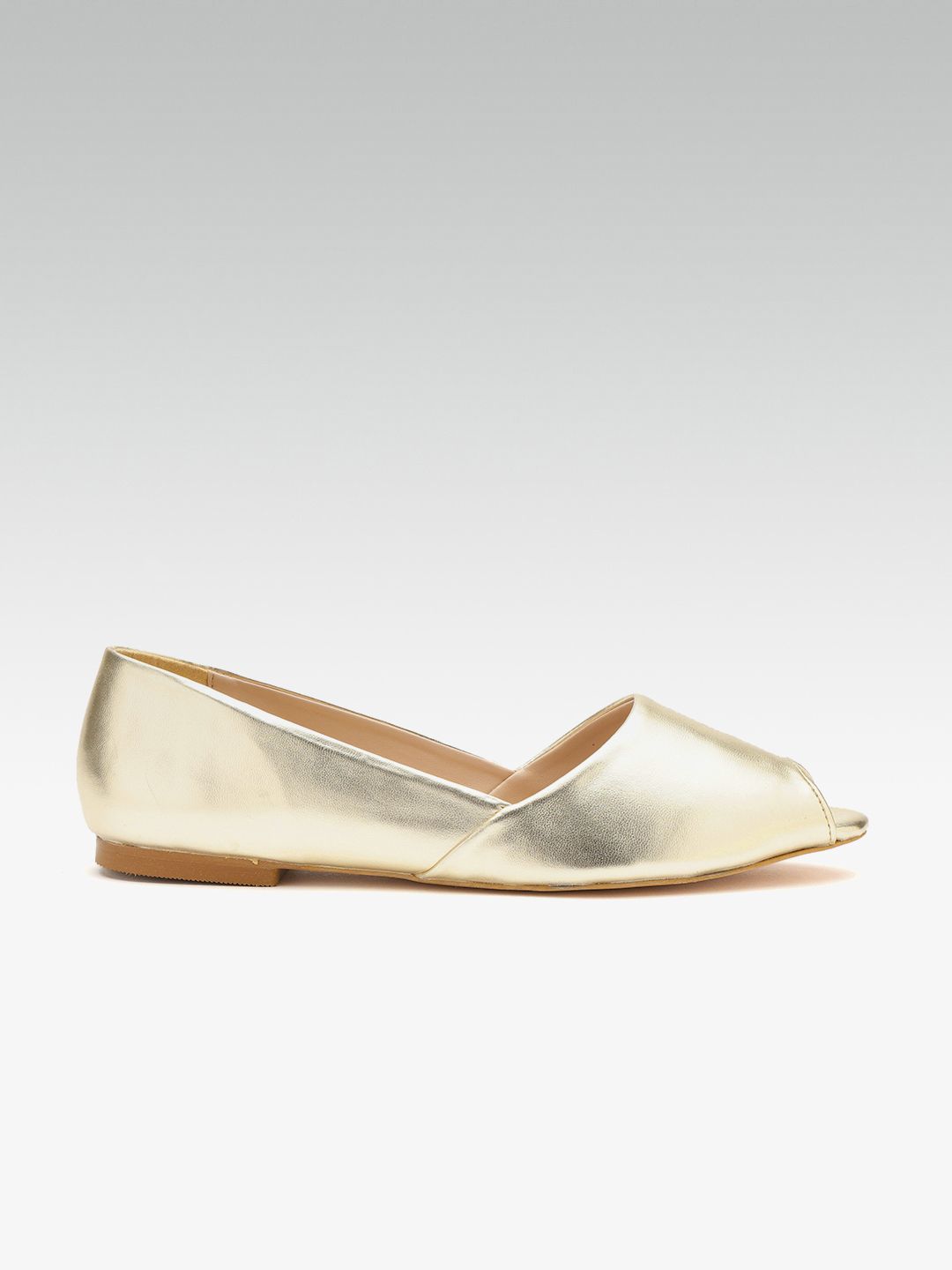 Carlton London Women Gold-Toned Solid Open Toe Flats Carlton London Women Gold-Toned Solid Open Toe Flats