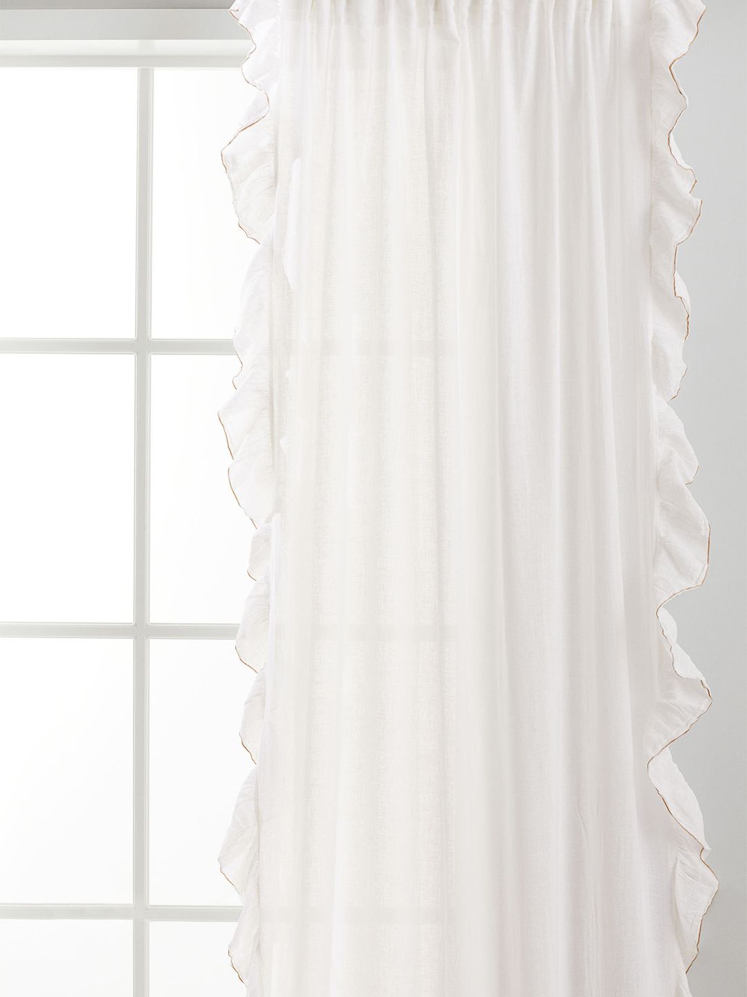 H&M White 2-Pack Linen-Mix Curtains Price in India