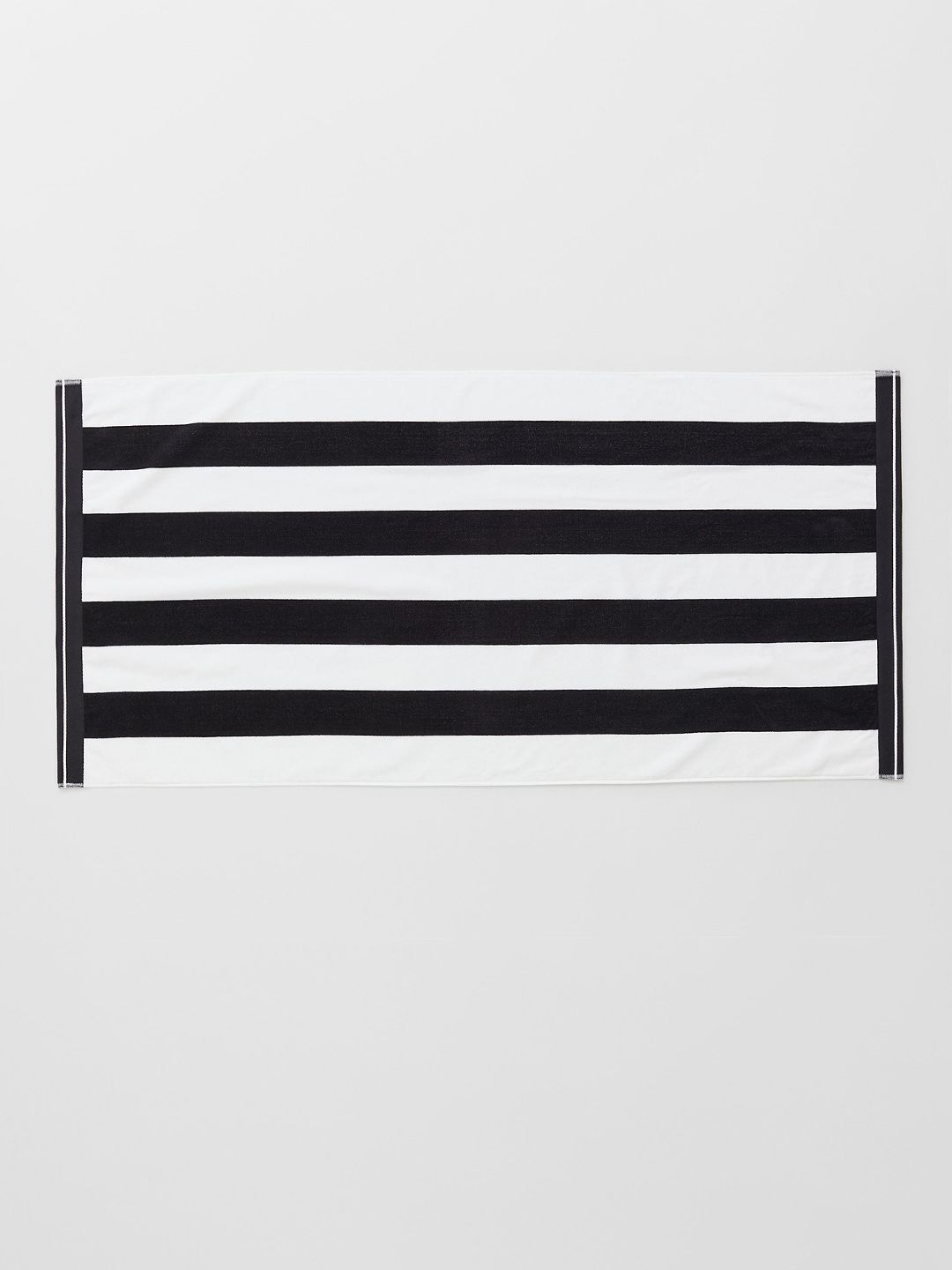 H&M Black & White Striped 450 GSM Bath Towels Price in India