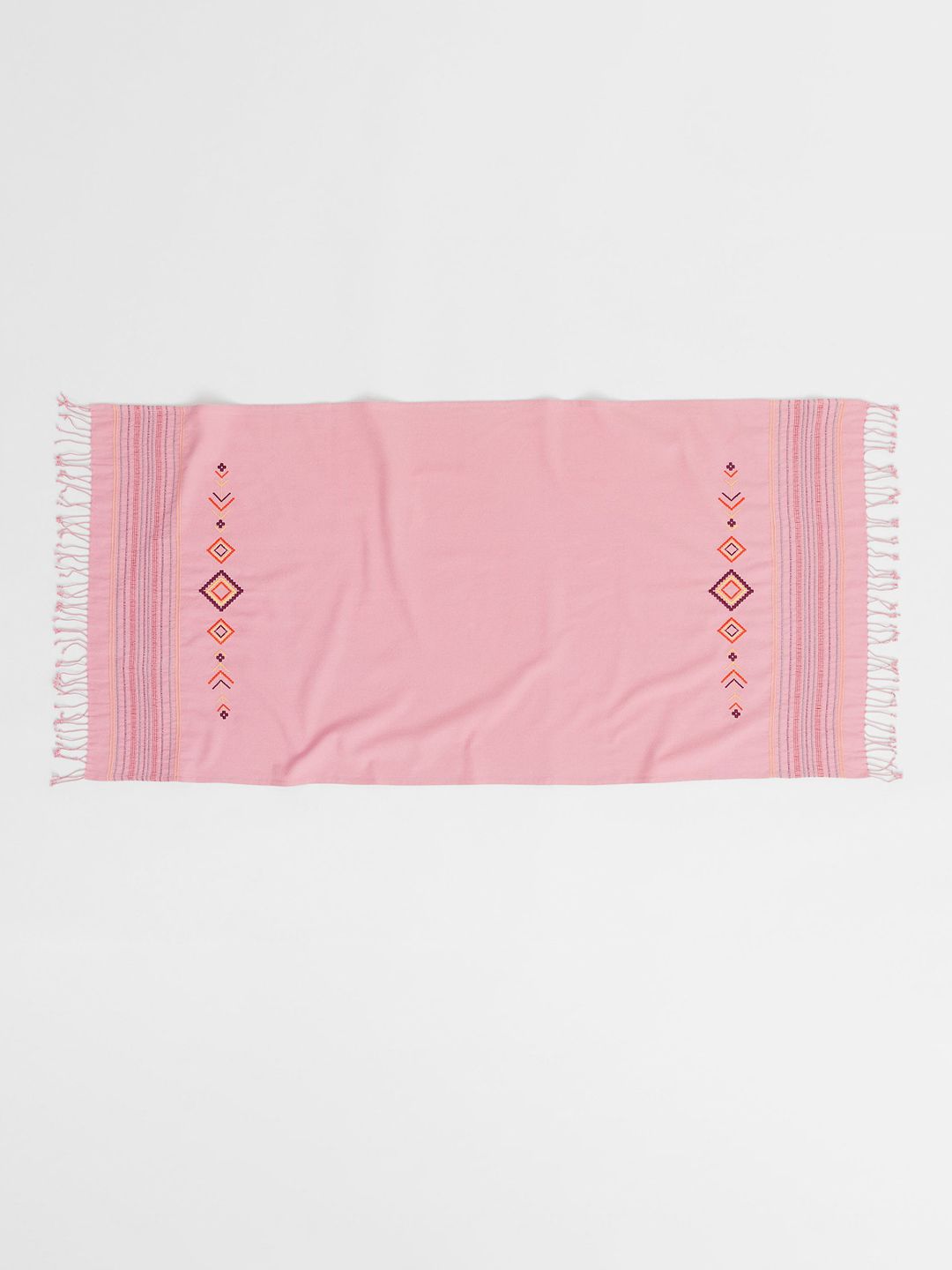 H&M Pink & Red Printed 450 GSM Cotton Beach Towel Price in India