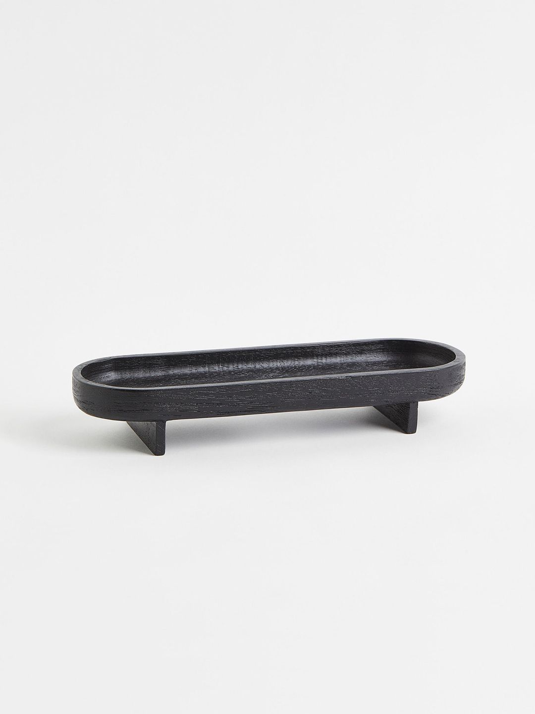 H&M Black Solid Oval Wooden Trays Price in India
