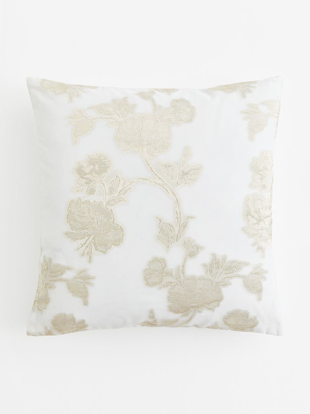 H&M White & Beige Printed Jacquard-Weave Cushion Cover Price in India