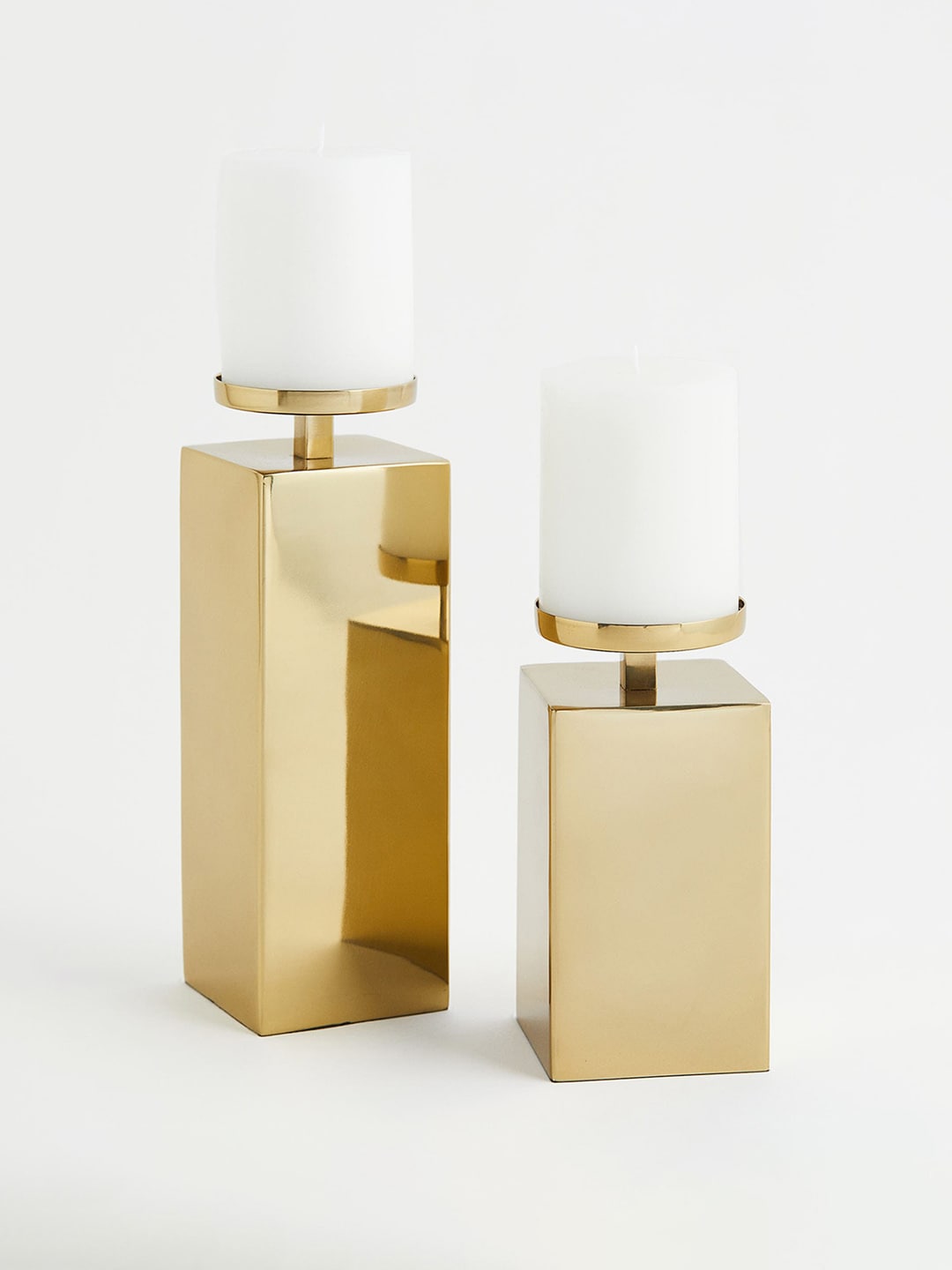 H&M Gold-Toned Solid Tall Metal Candlestick Price in India