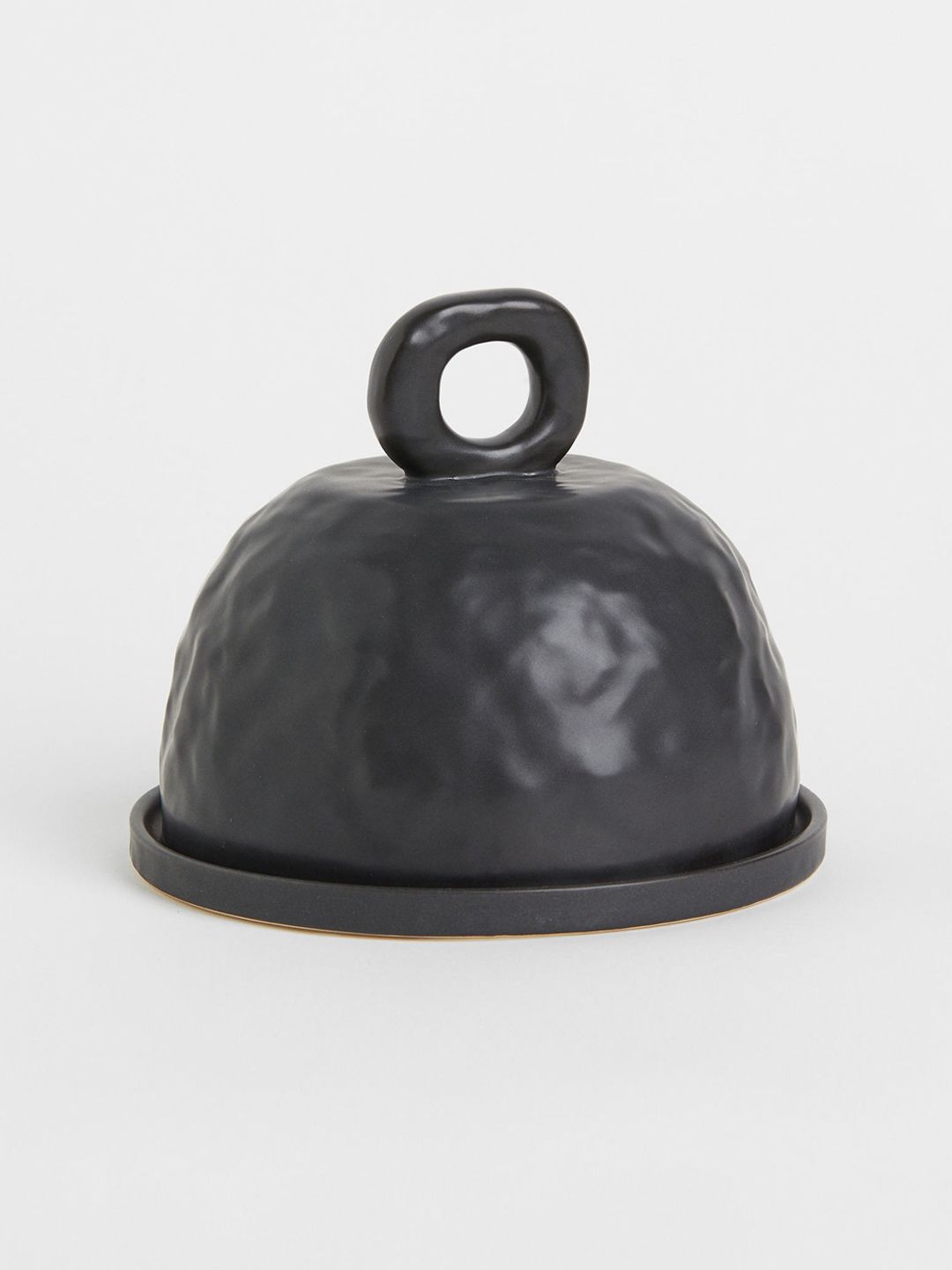 H&M Black Solid Stoneware Butter Dish Price in India
