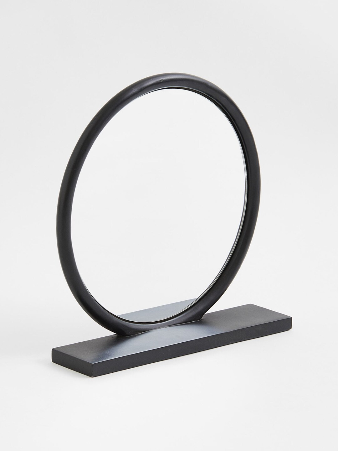 H&M Black Solid Round Shelf-Detail Mirrors Price in India