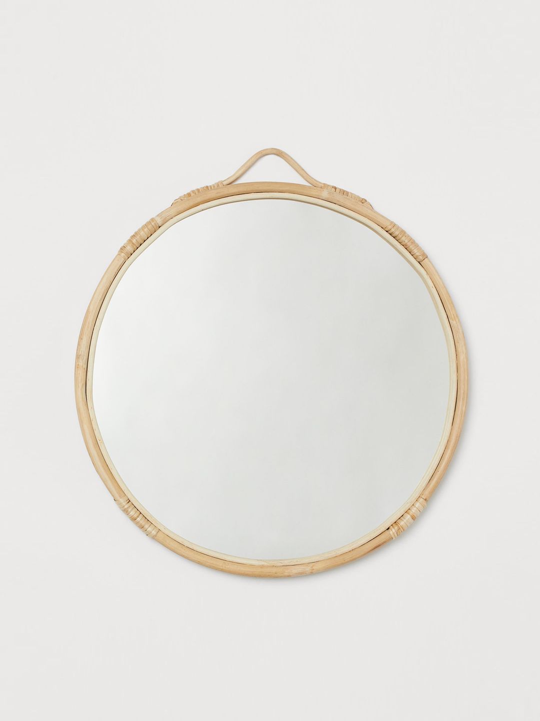 H&M Beige Solid Rattan-Framed Mirror Price in India