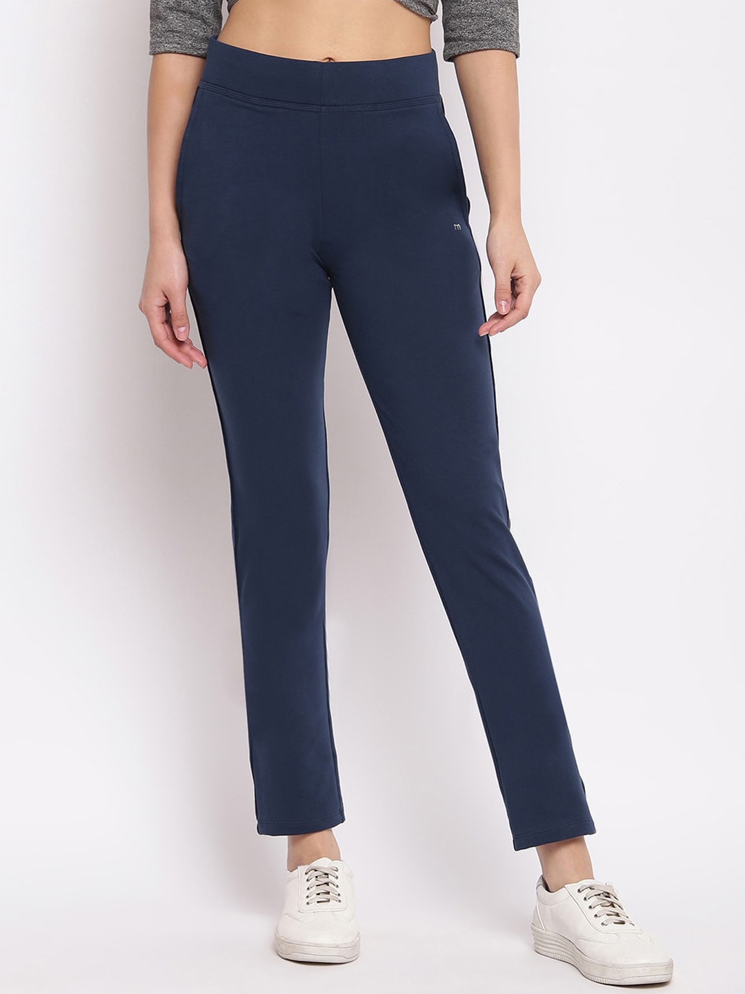 Marvel Women Blue Solid Track Pants Price in India